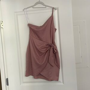 Mini pink one strap dress